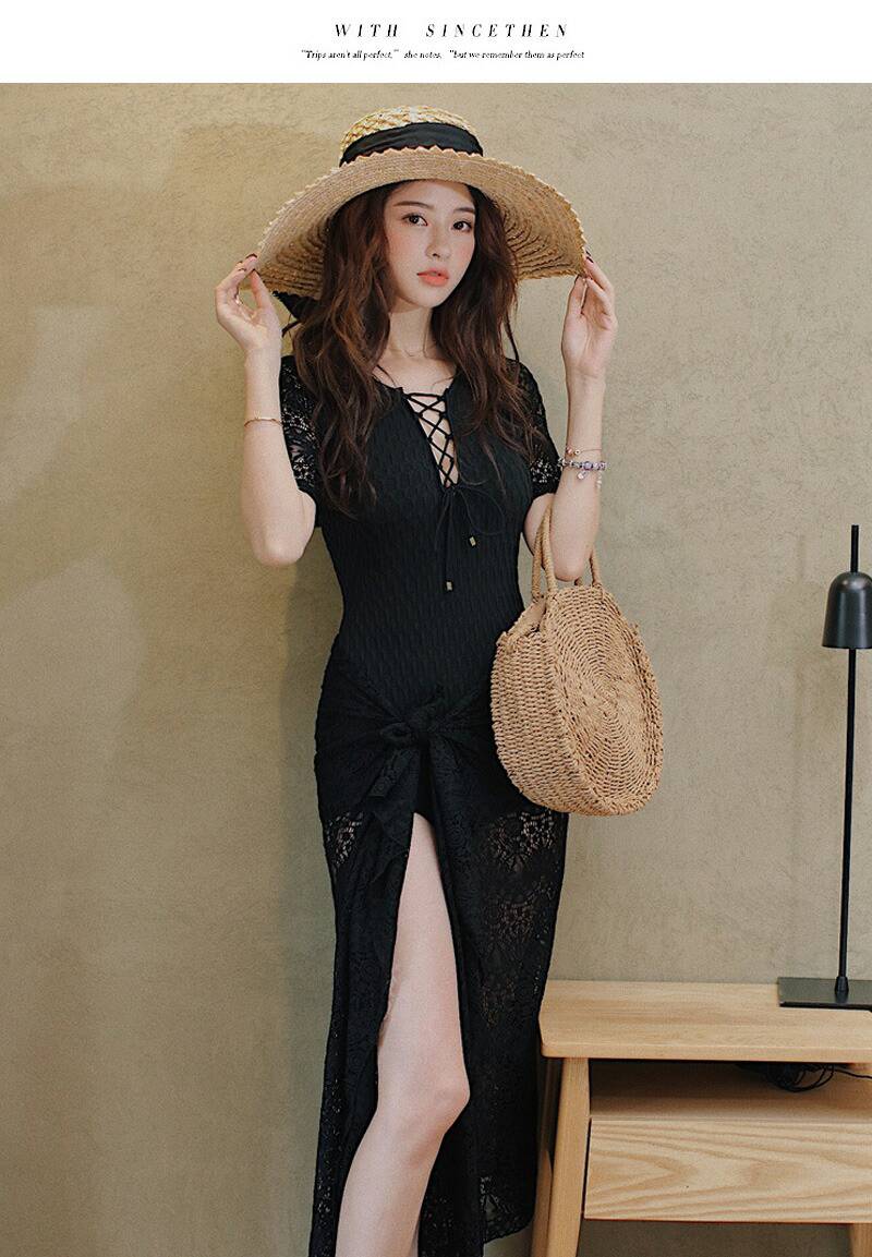 水着 Vネック レディース 体型カバー 水着 レディース オールインワン セクシー 水着 シースルー ママ水着 みずぎ ミズギ 大きいサイズ ショートパンツ ぽっちゃり 20代 30代 40代 50代 60代 ワンピース水着 ブラック 露出控えめ 日焼け対策