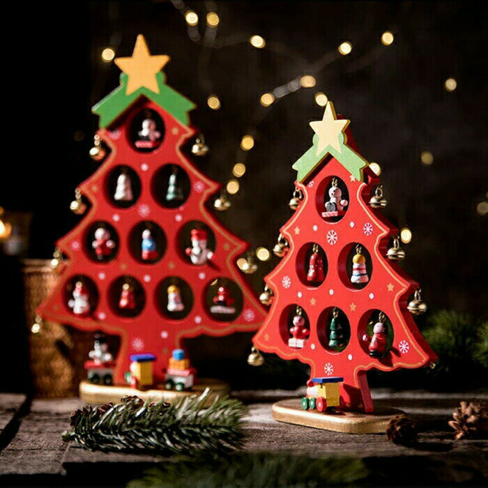 クリスマスツリー 卓上 22/27cm おしゃれ 北欧 木製 卓上 小型 コンパクト テーブル ミニツリー DIY 雰囲気満々 クリスマスデコレーション インテリア インスタ映え サンタクロース 雪だるま クリスマス パーティー おしゃれ 北欧 部屋 飾りつけ プレゼント ギフト