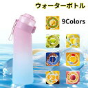 9色 味が変わる 水筒 果物 フレーバーカプセル付き 7種 650ml ストロー付き水筒 水筒 大容量 ウォーターボトル スポーツドリンクボトル スポーツ用水筒...