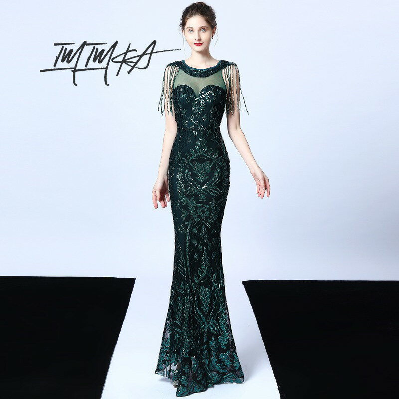 マーメイドドレス パーティードレス イブニングドレス レディース ワンピース スパンコール キラキラフレア キャバドレス ロングドレス ロング丈 キャバ嬢 タイト 着痩せ セクシー 忘年会 結婚式 演奏会 二次会 お呼ばれ 発表会 披露宴