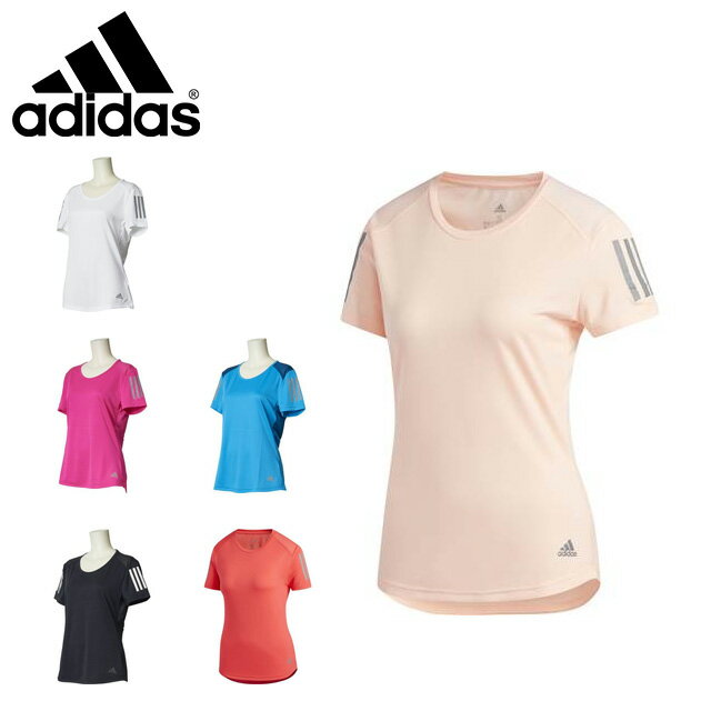 ネコポス アディダス レディース ランニング Tシャツ 半袖 RESPONSE W クライマクール リフレクター付 ジョギング マラソン FRQ07 adidas