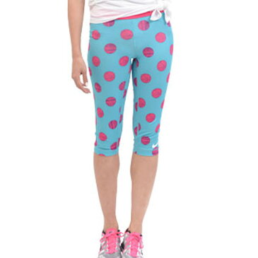 ☆ネコポス NIKE (ナイキ) スポーツウエア 535550 カプリタイツ レギンス ウィメンズ ナイキプロ コア DRI-FIT ラージドット カプリパンツ かわいい ドット柄 夏をカラフルに♪ 【レディース】 あす楽対応可