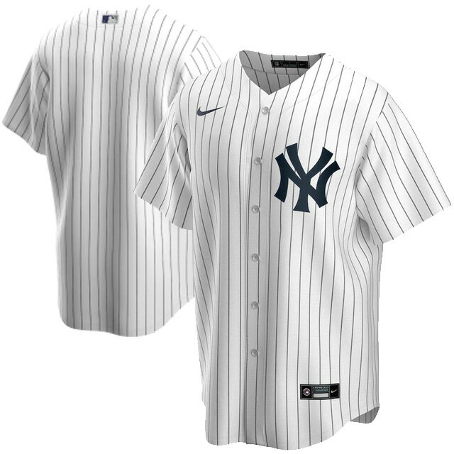 ☆ナイキ MLB ニューヨーク ヤンキース オフィシャル レプリカジャージ ユニフォーム ホーム NIKE シャツ 野球 応援 観戦 ブランクタイプ ストライプ 送料無料 あす楽