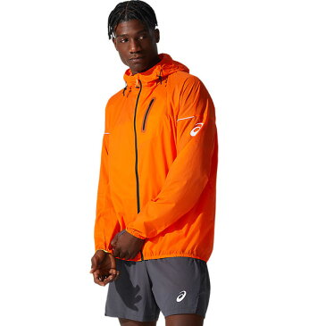 ☆ネコポス アシックス トレイル ジャケット フード付き 長袖 メンズ ウインドブレーカー ランニング 軽量 ジップアップ トレーニング 2011B896 800 オレンジ あす楽対応可 送料無料