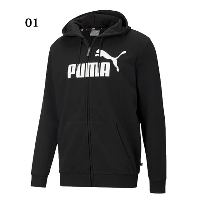 プーマ トレーニングウエア メンズ レディース ESS ビッグロゴ フーデットジャケット PUMA 588708 長袖 フードパーカー レギュラーフィット ビッグプリントロゴ カジュアル スポーツウエア