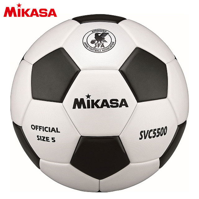 ミカサ MIKASA サッカーボール 検定球 5号球 貼り SVC5500WBK 人工皮革 一般 大学 高校 中学校用 土グラウンド 芝グラウンド兼用 全国高等学校総合体育大会公式試合球