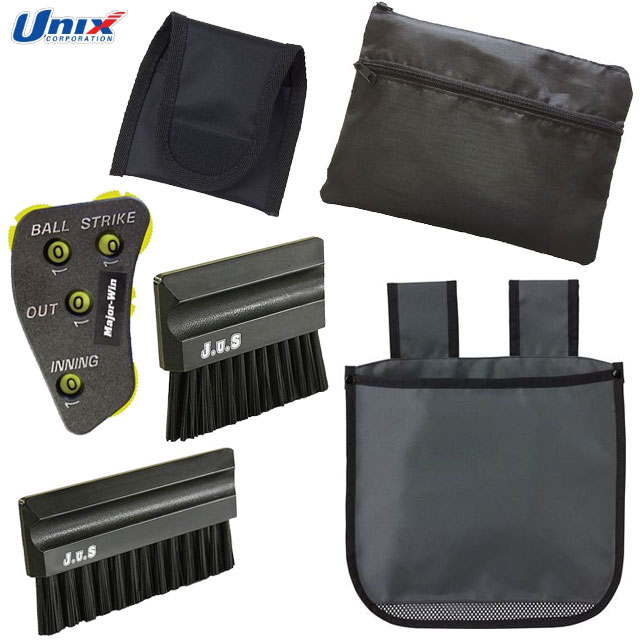 ネコポス ユニックス 野球 審判用品 球審用 エキスパート 6点セット GRY UNIX BX8266 グレー ボールバッグ 球審ブラシ インジケーター 収納ポ...