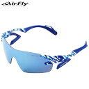 エアフライ スポーツアクセサリー メンズ スポーツサングラス Bカモ AF301C4L AirFly ブルーカモフラージュ 鼻パッドがない レンズをワイドにした...