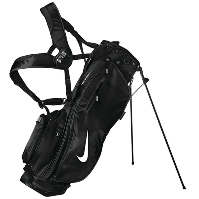 ☆ナイキ ゴルフ キャディバッグ スポーツライト ゴルフバッグ GF3003 NIKE ブラック/ホワイト 持ち運び容易な軽量構造 ボトル用ポケット付き