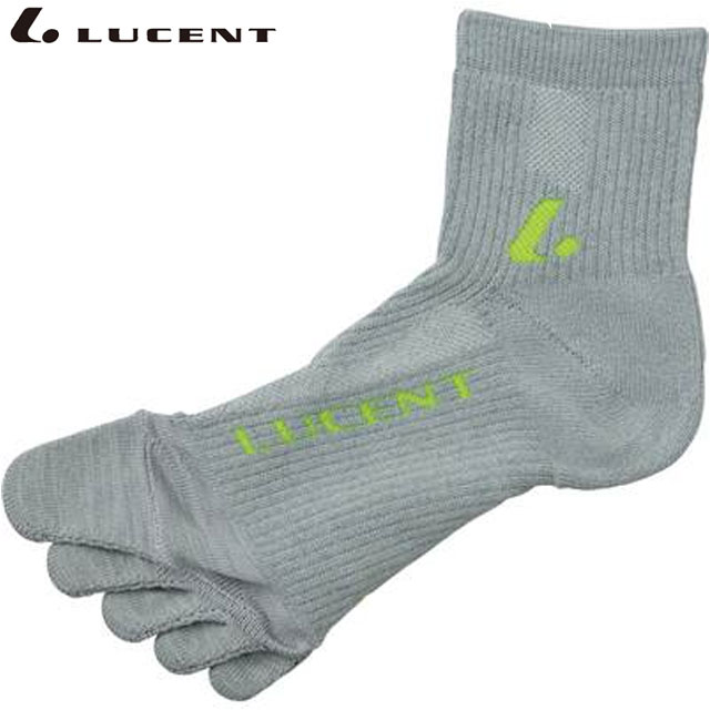 ネコポス ルーセント テニス 5本指ソックス メンズ 靴下 グレー 男性用 XLN3003 LUCENT