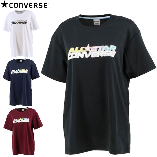 ネコポス コンバース CONVERSE Tシャツ ウィメンズプリントTシャツ ショートスリーブ 半袖 トップス ウエア アパレル 服 吸汗速乾 レディース バスケットボール CB321352