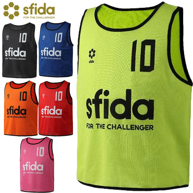 スフィーダ sfida ビブス Challenger sfida TEAM BIBS ノースリーブ 袖無し トップス ウエア アパレル 服 10枚セット袋付き 2番～11番 大人サイズ ジュニアサイズ サッカー フットボール フットサル SH22G02