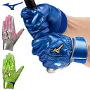 ネコポス ミズノ 野球 バッティング手袋 グローバルエリート ブライトレザー 両手用 MIZUNO 1EJEA220 天然皮革モデル 多彩なカラー メンズ レデ...