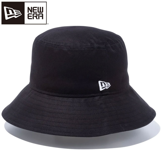 ニューエラ NEW ERA メンズ レディース バケットハット バケット03 ブラック × ホワイト 黒 13108958 無地 シンプル フラッグロゴ つば長め 帽子 バケハ コットン アウトドア キャンプ 男女兼用 ユニセックス