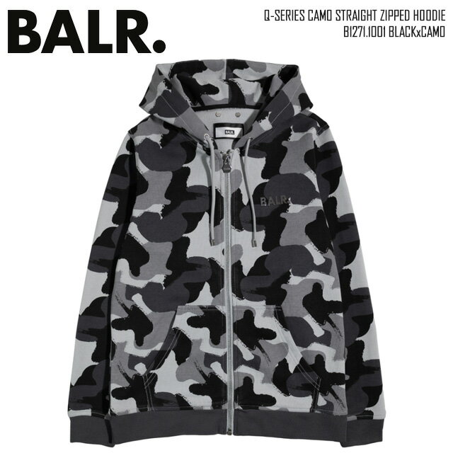 {[[ { BALR. XEFbg p[J[ WbvAbv t[ht  Jt[W ubNJ Q-SERIES CAMO STRAIGHT ZIPPED HOODIE t@bV B1271 1001 y 