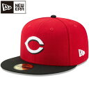 ニューエラ NEW ERA メンズ レディース キャップ 59FIFTY MLBオンフィールド シンシナティ レッズ ロード 13555008 スカーレット/ブラック 赤 黒 吸汗速乾 紫外線カット フラットバイザー 帽子 MLB試合用キャップ ユニセックス 男女兼用