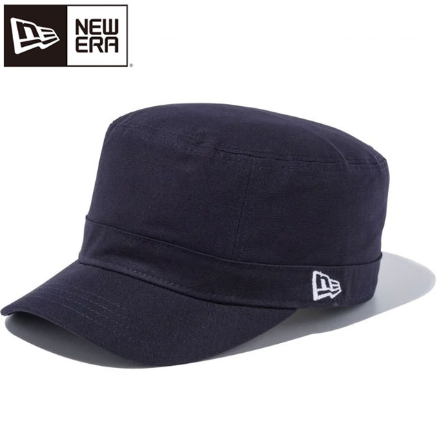 ニューエラ NEW ERA メンズ レディース ワークキャップ WM-01 ダックコットン ネイビー ホワイトフラッグ 紺 13561910 無地 シンプル フラッグロゴ ワンポイント 帽子 ミリタリーキャップ 綿 男女兼用 ユニセックス