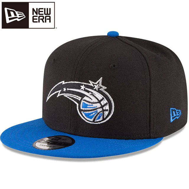 ニューエラ NEW ERA メンズ レディース キャップ 9FIFTY オーランド・マジック ブラック ブルーバイザー 13552027 チームロゴ NBA フラットバイザー スナップバック サイズ調整 帽子 黒 青 男女兼用 ユニセックス