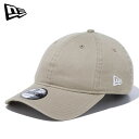 ニューエラ カジュアル キャップ 9TWENTY ウォッシュドコットン ベーシック NEW ERA 13562194 ペブル × ホワイト 帽子 ウォッシュ加工 柔らかなかぶり心地が特徴