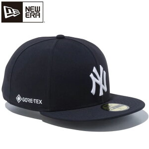 ニューエラ NEW ERA メンズ レディース キャップ 59FIFTY ニューヨーク・ヤンキース GORE-TEX PACLITE ブラック 13562237 ゴアテックスパックライト 防水透湿性 チームロゴ MLB フラットバイザー アウトドア 帽子 黒 男女兼用 ユニセックス