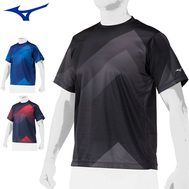 ネコポス ミズノ スポーツウエア KIDOグラフィックTシャツ MIZUNO 12JAAT10 半袖シャツ 左袖ランバードマーク トレーニングシャツ 野球 ソフトボール