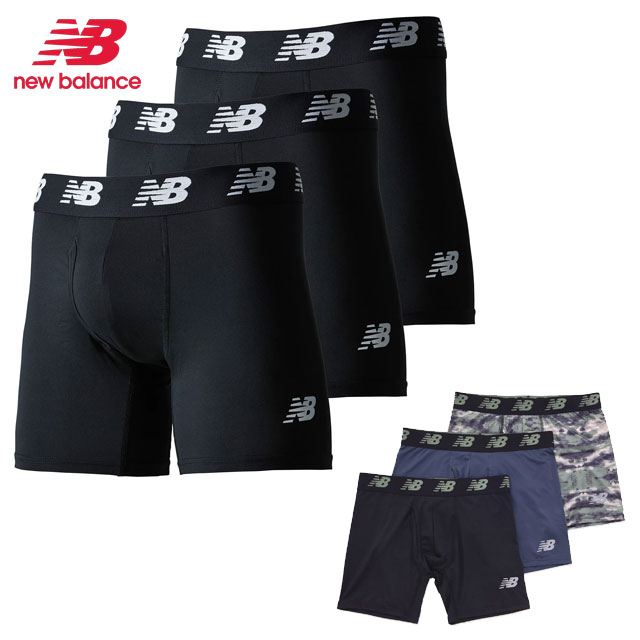 ニューバランス スポーツウエア アクセサリー メンズ プレミアムボクサーパンツ 6インチ 前開き 3PACK new balance LAU13001 下着 3枚セット 吸水速乾性素材 ワイドで快適な肌触りのウエストゴム