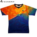 ネコポス LUCENT ルーセント テニス バドミントン メンズ レディース Uni ゲームシャツ 襟なし XLH3392 オレンジ 吸汗速乾 半袖 Tシャツ ...