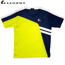 ネコポス LUCENT ルーセント テニス バドミントン メンズ レディース Uni ゲームシャツ 襟なし XLH3426 ネイビー 半袖 Tシャツ ユニフォーム UVカット 吸汗速乾 日本製 試合 男女兼用 ユニセックス