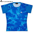 ネコポス LUCENT ルーセント テニス バドミントン レディース ゲームシャツ 襟なし XLH2507 ブルー 半袖 Tシャツ ユニフォーム 吸汗速乾 試合 女性用