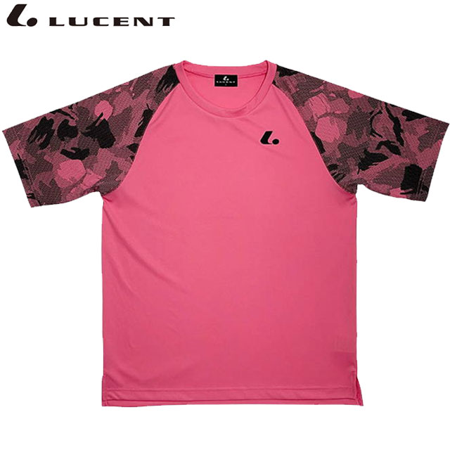 ネコポス LUCENT ルーセント テニス バドミントン メンズ レディース Uni ゲームシャツ 襟なし XLH3321 ピンク 半袖 Tシャツ ユニフォーム 試合 男女兼用 ユニセックス