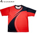 ネコポス LUCENT ルーセント テニス バドミントン メンズ レディース Uni ゲームシャツ 襟なし XLH3401 レッド 吸汗速乾 半袖 Tシャツ ユ...