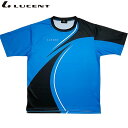 ネコポス LUCENT ルーセント テニス バドミントン メンズ レディース Uni ゲームシャツ 襟なし XLH3407 ブルー 吸汗速乾 半袖 Tシャツ ユ...