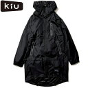 キウ KiU メンズ レディース レインジップアップ_K116-900 ブラック 防水 撥水 耐水 雨の日 雨具 レインウェア レインコート カッパ フード付き 収納袋 通学 通勤 アウトドア フェス ユニセックス 男女兼用