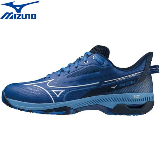 ミズノ MIZUNO シューズ 靴 クレー 砂入り人工芝コート ウエーブエクシード 5 SW OC ユニセックス ブルー×ホワイト×ネイビー テニス ソフトテニス 61GB2314