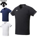 ☆ ネコポス デサント DESCENTE シャツ 半袖バレーボールシャツ 吸汗 ストレッチ 機能性 無地 ポリエステル素材 半袖 ショートスリーブ トップス ウエア アパレル 服 袖口ポイント 肌当たり軽減 ワンポイント メンズ レディース ユニセックス バレーボール DSS4024B