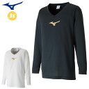 ☆ネコポス ミズノ スポーツウエア ジュニア インナーシャツ Vネック MIZUNO P2MA8650 長袖シャツ 吸汗速乾 プラクティスシャツ トレーニングウ...
