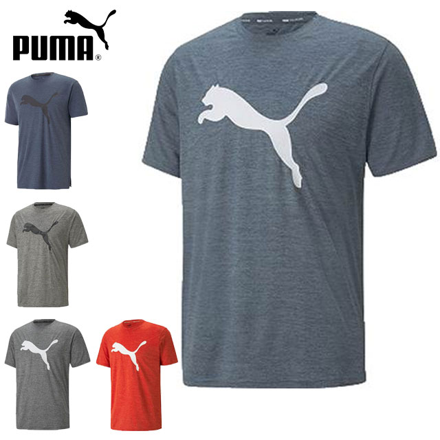 ネコポス プーマ スポーツウエア メンズ TRAIN FAVORITE ヘザー CAT PUMA 523004 半袖 Tシャツ クラシックなシルエット キャットロゴ ジム 陸上 ランニング マルチスポーツ トレーニングウエア