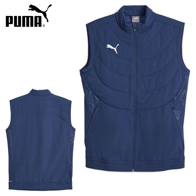 プーマ スポーツウエア メンズ INDIVIDUAL ウィンターライズ ベスト PUMA 658888 肌寒い秋冬シーズン ベストジャケット サイドにエンボス加工 サッカー フットサル マルチスポーツ アウトドア キャンプ トレーニングウエア