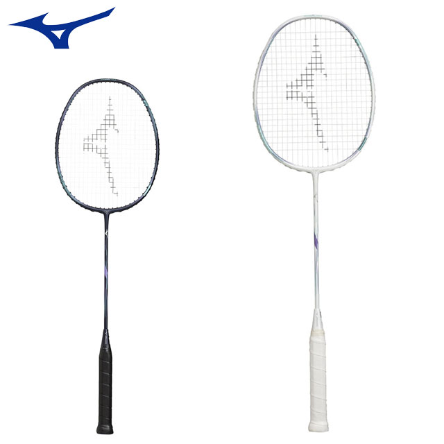 ミズノ バドミントン ラケット アクロスピード 6 MIZUNO 73JTB406 学生中級者の求める振り軽さと飛ばしやすさを追求 ホワイト×パープル フレームのみ ストリング張り上げ無し 未張りラケット