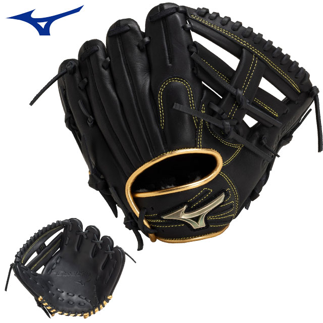 ミズノ 野球 グラブ グローバルエリート トレーニング 内野手用(1) MIZUNO 1AJGT30140 捕球トレーニング ポジション別・目的別設計仕様 ブラック×ゴールド ソフトボール