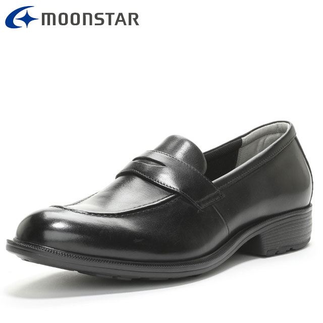 ムーンスター ビジネスシューズ メンズ BW4645 B ブラック MOONSTAR 42200366 BIGサイズ コインローファータイプ 柔らかさと安定性を両立させた快適な着用感 中央部のくぼみで安定性に優れる設計 3E設計 フォーマルシューズ