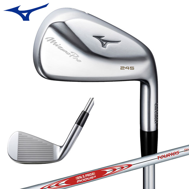 ミズノプロ ゴルフ クラブ 245 アイアン 単品(No.4、GW) MIZUNO 5KJXB333 N.S.PRO MODUS3 TOUR105 スチールシャフト付 飛びとやさしさを進化させたホットメタルブレードアイアン 日本製 ニッケルクロム銅下メッキ・サテン仕上げ