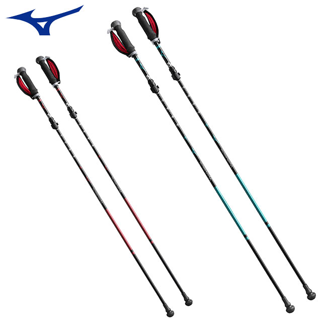ミズノ ウォーキング用品 4段折りたたみウォーキングポールLITE 2本1組 MIZUNO C3JTPB10 コンパクトに持ち運べる 持ち運びに便利な収納袋付 使いたい時にすぐ伸ばせる アルミ合金 全長97〜110cm キャンプ アウトドア 山散策