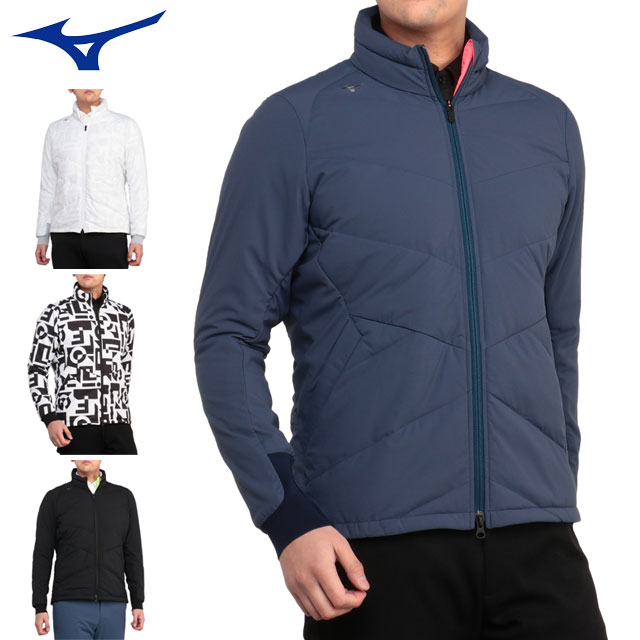 ミズノ スポーツウエア メンズ ブレスサーモテックライニングブルゾン MIZUNO E2MEA507 長袖 アウター 温かい空気を逃さないテックライニング 背中側の伸縮性のある凹凸構造が温かい空気を逃さずキープスリムシルエット 両脇ポケット付き ゴルフ カジュアル アウトドア