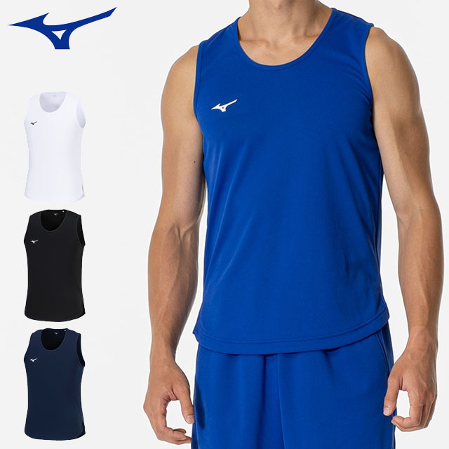 ネコポス ミズノ スポーツウエア メンズ レディース プラクティスシャツ MIZUNO W2MAB001 ノースリーブシャツ 胸回りが小さ目で丈がショートのタイプ 体のラインに沿った細身のシルエット バスケットボール ジム フィットネス トレーニングウエア