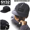 ☆SY32 by SWEET YEARS キャップ 帽子 ミリタリーパッチ ベースボールキャップ カジュアル ストリート スウィートイヤーズ 14583 ブラッ...
