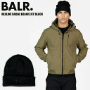 ☆ボーラー BALR. ニットキャップ 帽子 ニット帽 ビーニー ロゴバッチ HEXLINE BADGE BEANIE JET BLACK ファッション ブラッ...