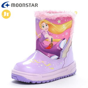 ムーンスター ブーツ キッズシューズ ディズニープリンセス DN WC047E パープル MOONSTAR 13511339 子供靴 ウインターブーツ 中敷きと履口にボアを使用 脱ぎ履き簡単な大きなバンド 靴底はグリップ性を考慮した底意匠設計 通園 通学 お出かけ レジャー カジュアルシューズ