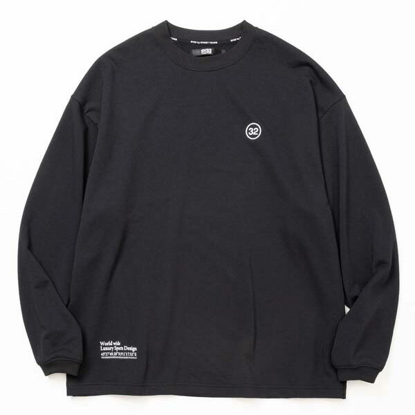 ☆SY32 by SWEET YEARS ロンT 32ロゴ ワイドシルエット スウェット感覚 シャツ 長袖 ロング クルー カジュアル ストリート スウィートイヤーズ 14542 ブラック 送料無料