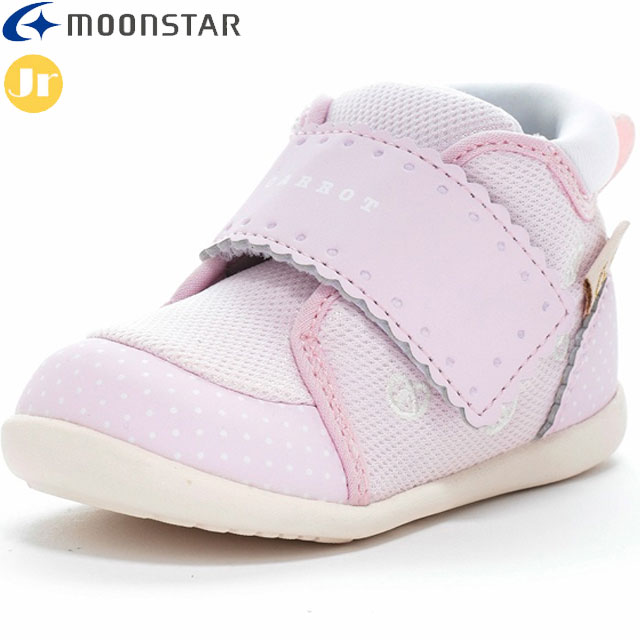 ムーンスター MOONSTAR ベビーシューズ ジュニア キッズ CARROT CR B166 ピンク Kinarinoco 1本バンド..